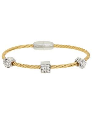 Juvell 18K Plated Cz Bangle Bracelet - White