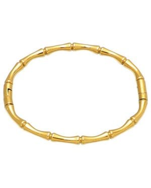 Adornia Tarnish Resistant 18K Plated Invisble Clasp Bamboo Cuff Bracelet - Metallic