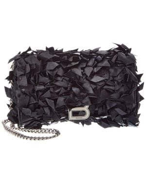 Balenciaga Hourglass Bow Satin Wallet On Chain - Black