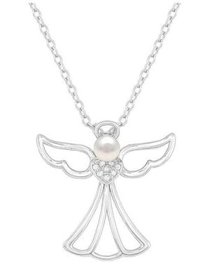 Pearls Pearl & 3.5Mm Pearl Pendant Necklace Pendant - White