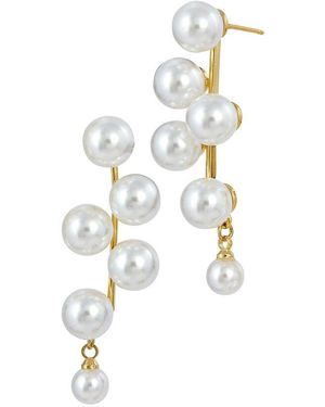 Savvy Cie Cascade Drop 6-8Mm Pearl Earrings - White