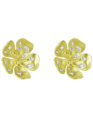 Meira T 14K 0.31 Ct. Tw. Diamond Flower Earrings - Yellow