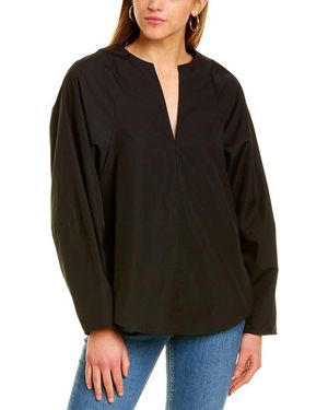 Vince Shaped V-neck Popover Top - Black