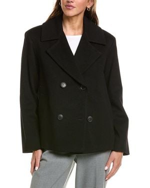 Fleurette Cropped Wool Peacoat - Black