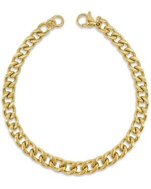 Adornia 14k Plated Cuban Chain Bracelet - Metallic
