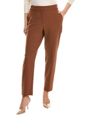 Oscar de la Renta Classic Wool-Blend Skinny Pant - Brown