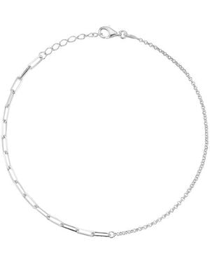 Sphera Milano Mixed Chain Anklet - White