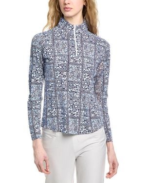 IBKUL Long Sleeve Mock Neck Top - Blue