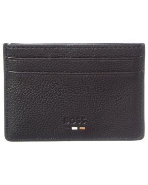 BOSS Ray Leather Card Case - Grey