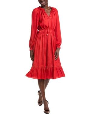 Tahari Gathered Midi Dress