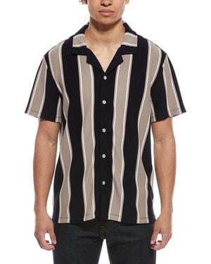 Magaschoni Button-Up Plisse Shirt - Black