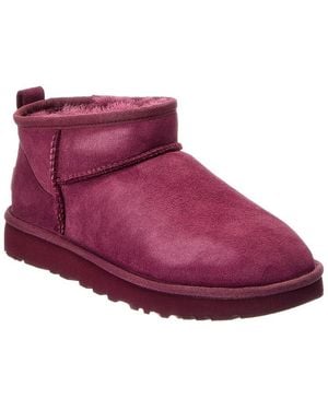 UGG W Classic Ultra Mini Suede Bootie - Purple