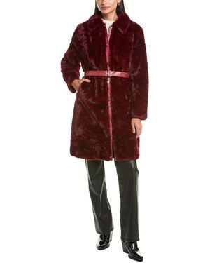 La Fiorentina Belted Coat - Red