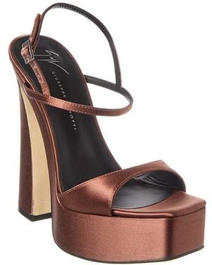 Giuseppe Zanotti Destino 110 Satin Platform Sandal - Brown