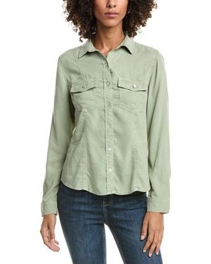 Bella Dahl Long Sleeve Seamed Shirt - Green