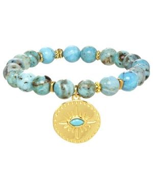 Rachel Reinhardt Jewelry 18k Filled Cz Evil Eye Bracelet - Blue