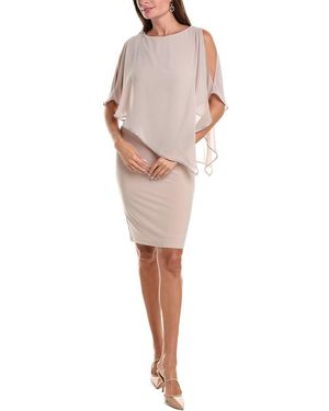 Joseph Ribkoff Chiffon Overlay Dress - Natural