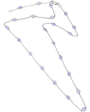 Gemstones 2.45 Ct. Tw. Diamond & Amethyst Necklace - White