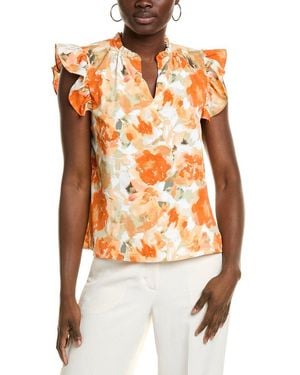 Nanette Lepore Ruffle Sleeve Blouse - Orange