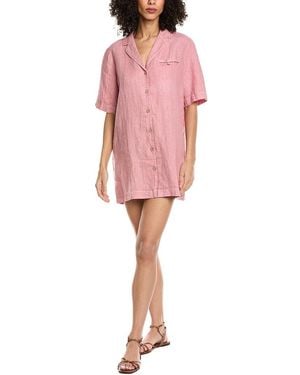 Faherty Paradise Point Linen Mini Dress - Pink