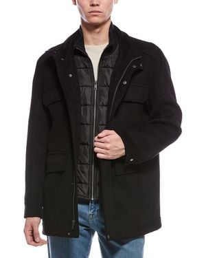 Cole Haan Multipockets Wool-Blend Field Coat - Black