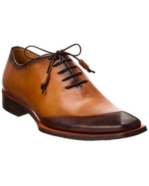 Mezlan Patina Asymmetrical Leather Oxford - Brown