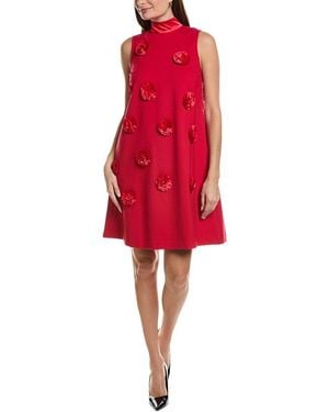 tyler boe Cleo Ponte Satin Trim Dress - Red