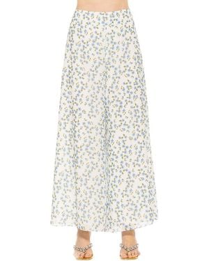 Alexia Admor Chiffon Wide-Leg Flared Trousers - White