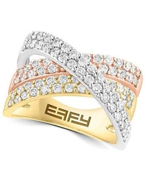 Effy Fine Jewelry 14K Tri-Tone 1.33 Ct. Tw. Diamond Ring - White