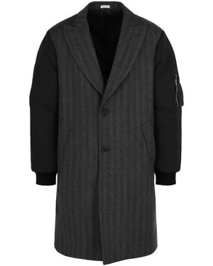 McQueen Wool Bomber Coat - Black