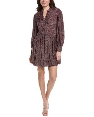 Rebecca Taylor Wren Fleur Silk Shirtdress - Purple