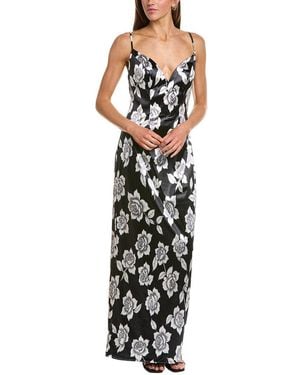 Rene Ruiz V-Neck Slip Gown - White