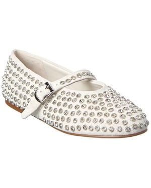 Tiffany & Fred Paris Bedazzled Suede Flat - White