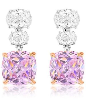 Suzy Levian CZ Jewelry Suzy Levian Gala Collection Cz Dangle Earrings - White