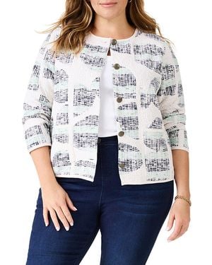 NIC+ZOE Plus Circle Sequence Knit Jacket - Grey