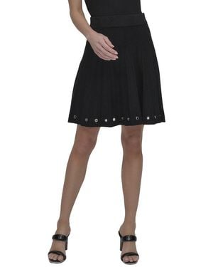 DKNY Logo Grommet Jumper Skirt - Black