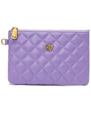 Tiffany & Fred Paris Quilted Leather Pouch - Purple