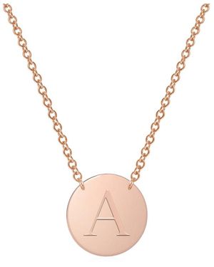 Jane Basch Designs 14k Initial Disc Necklace (a-z) - Multicolour