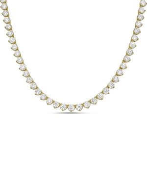 Diana M. Jewels Diana M. 14K 50.00 Ct. Tw. Lab-Grown Diamond Three-Prong Tennis Necklace - Metallic