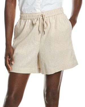 Theory Linen-Blend Base Line Short - Natural