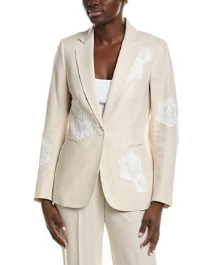 Anne Klein Linen-Blend Jacket - White