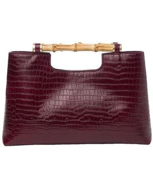 J.McLaughlin Sumpter Croc-Embossed Leather Handbag - Purple