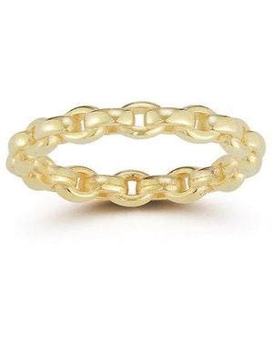 Chloe and Madison 14K Over Link Chain Ring - White