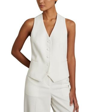 Reiss Leanna Wool-Blend Tux Waistcoat - White