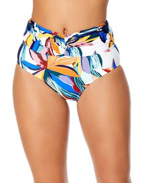 Anne Cole Shirred Soft Waistband Bottom - Blue