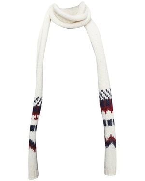 Saint Laurent 2013 Wool Aztec Scarf (Authentic Pre-Loved) - White