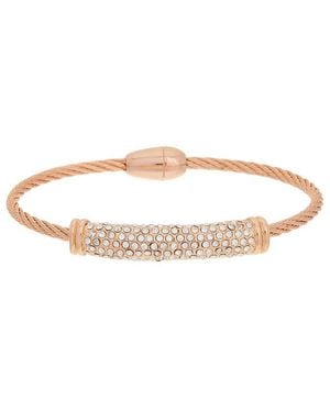 Juvell 18K Plated Cz Bangle Bracelet - White