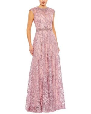 Mac Duggal Detail Embellishment Long Dress - Purple