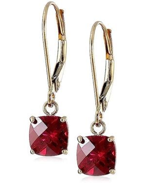 MaxColor 10K 2.10 Ct. Tw. Lab-Grown Ruby Earrings - Red