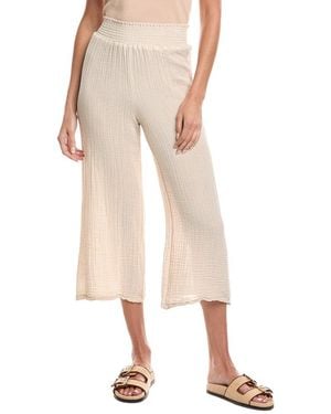 Michael Stars Medina Smocked Waist Cropped Pant - Natural